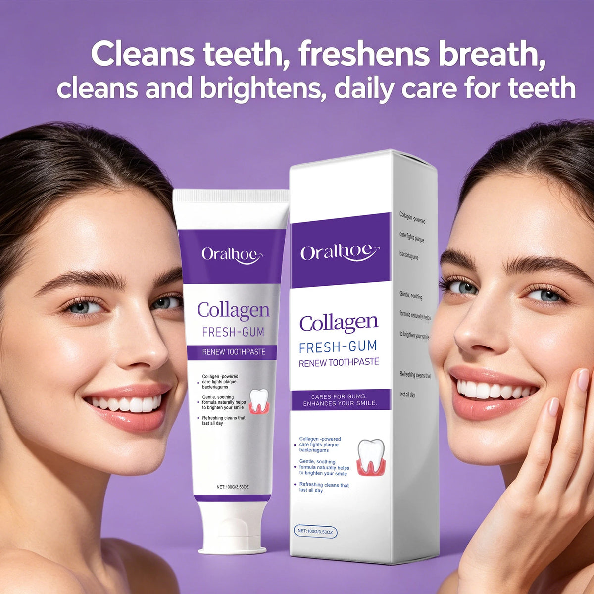 Collagen Whitening Toothpaste for Deep Cleaning and Fresh Breath