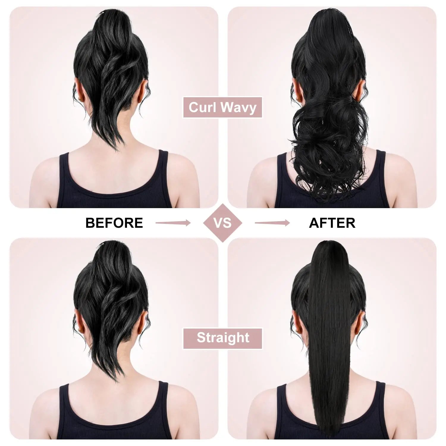Wavy Claw Clip Ponytail Extension for Instant Volume and Length - 5