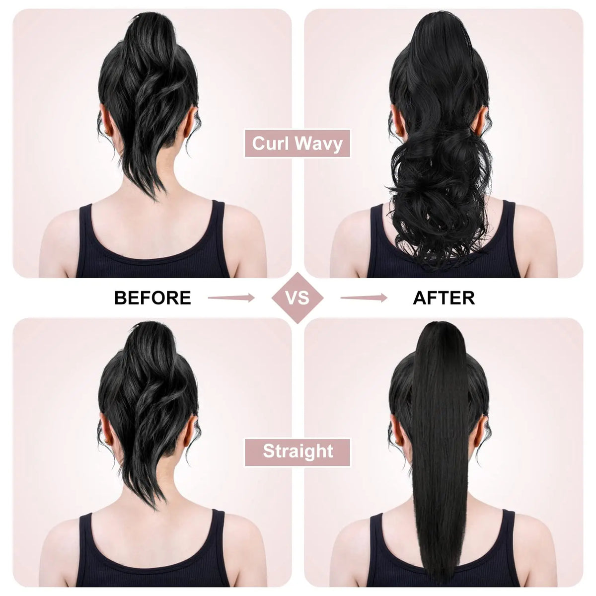 Wavy Claw Clip Ponytail Extension for Instant Volume and Length