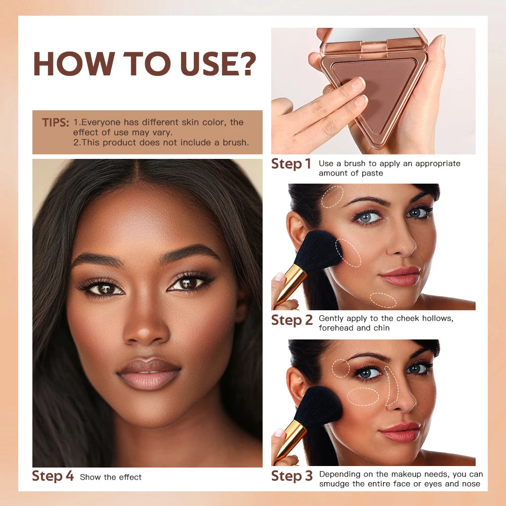 Long-Lasting Matte Bronzer Powder for Face Contouring and Shading