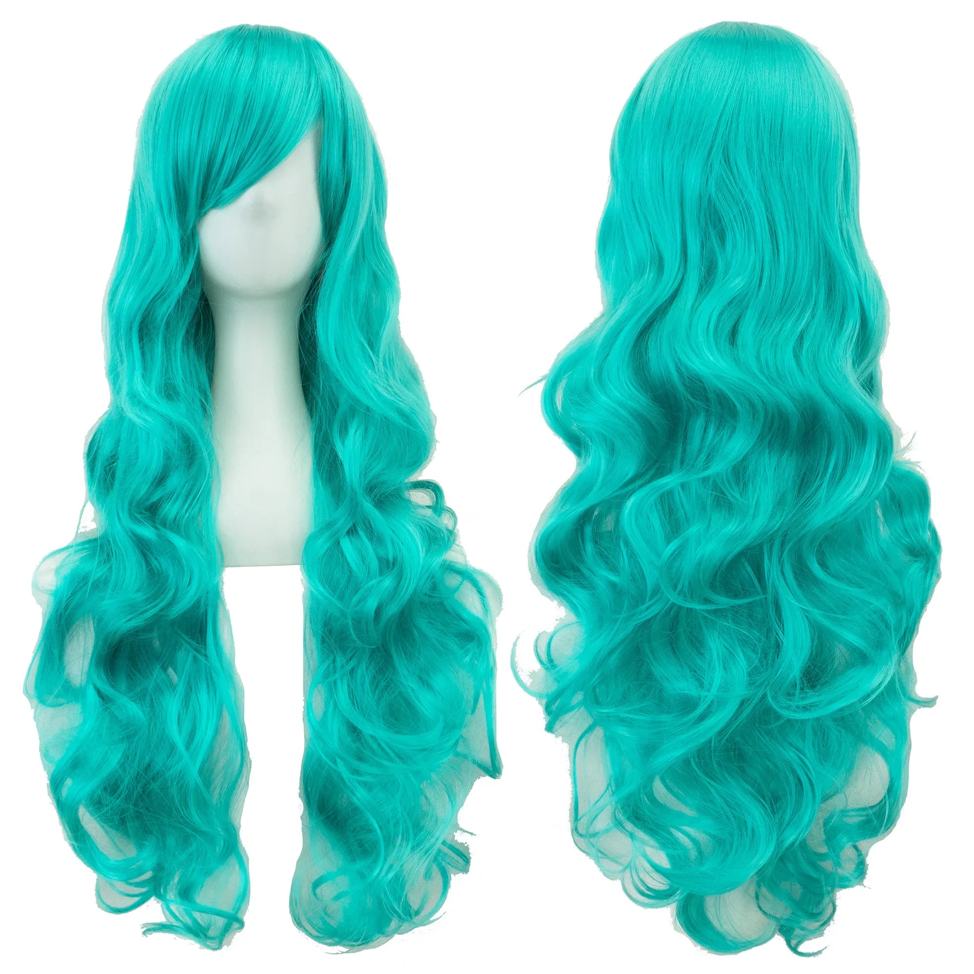Long Curly Heat-Resistant Synthetic Cosplay Wig for Costume Parties - 35
