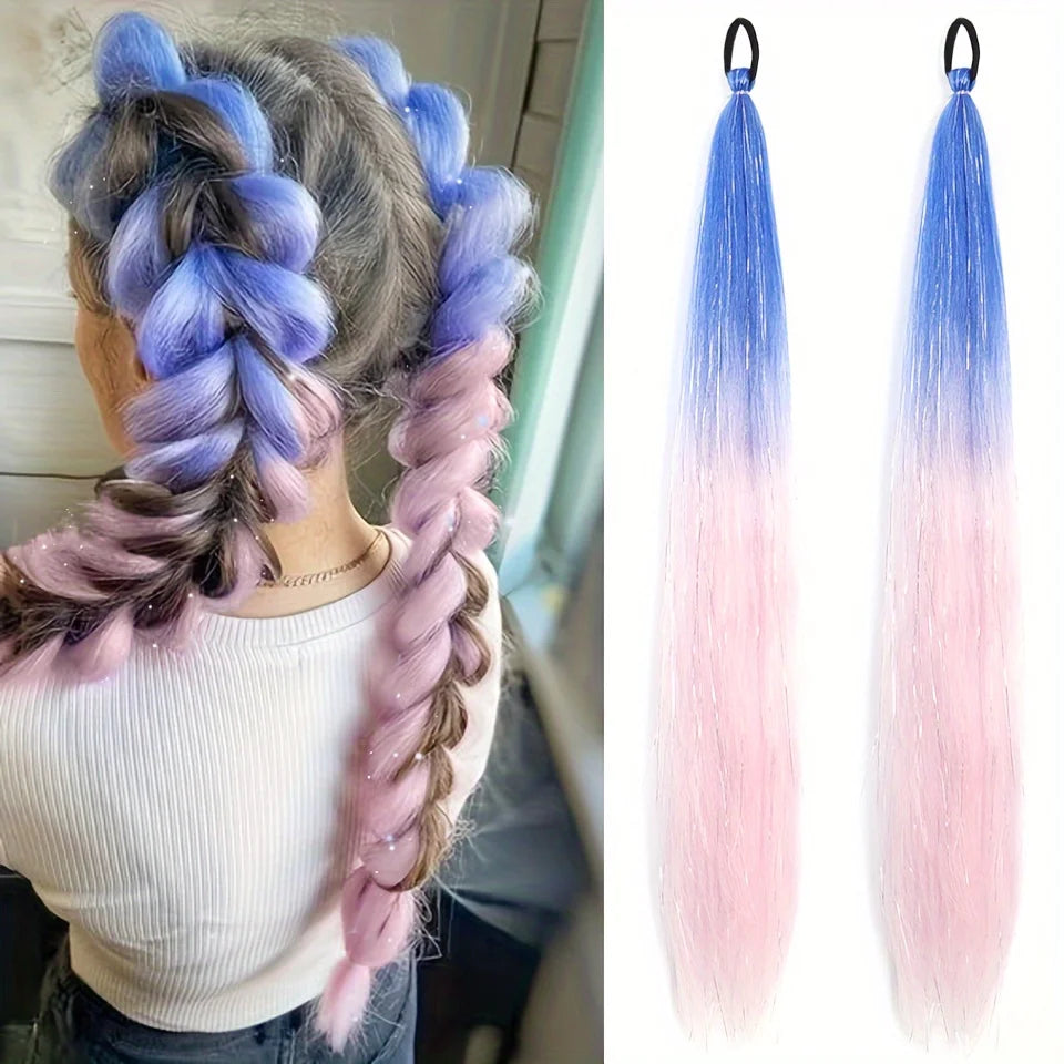 26 Inch Shiny Ombre Braiding Hair Extensions for Girls - 8