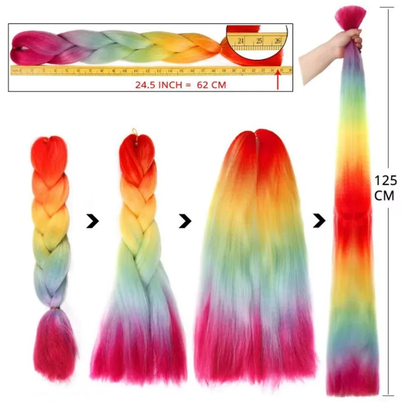 24-Inch Long Synthetic Jumbo Braiding Hair Extensions - 10