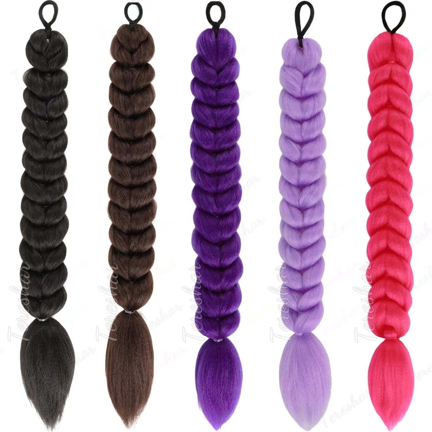 22-Inch Braided Ponytail Extension for Kids and Cosplay - 3