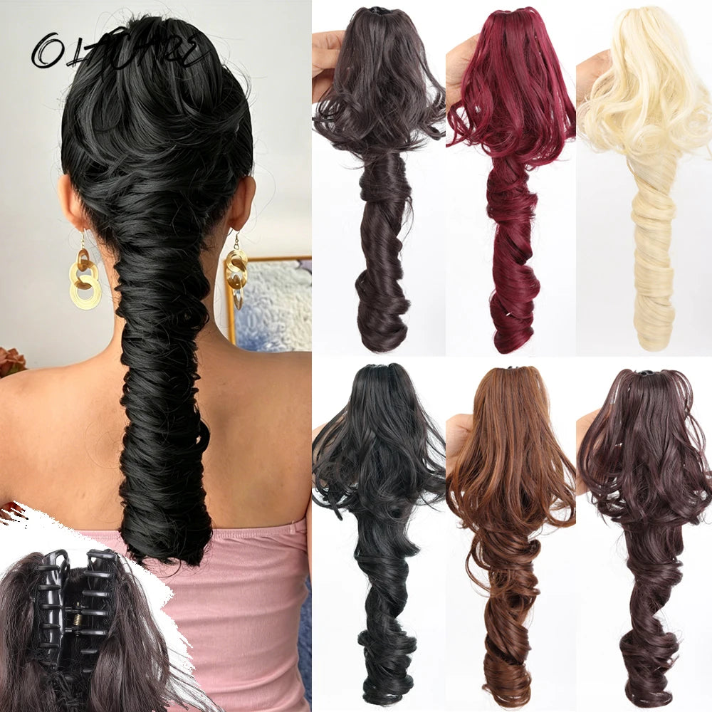 16-Inch Curly Claw Clip Ponytail Hair Extension