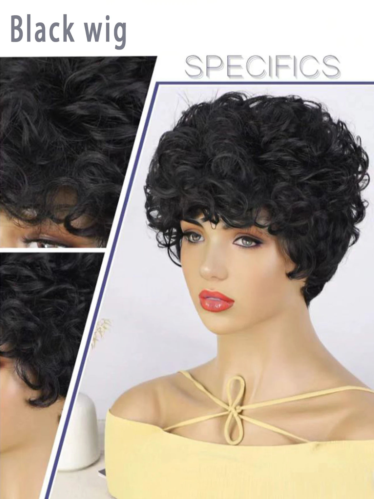 Short Curly Pixie Cut Wig for Daily Wear