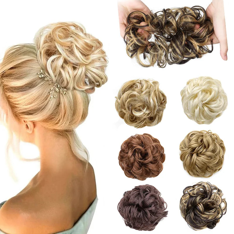 Messy Bun Hair Extension Scrunchie for Voluminous Updo Hairstyles - 1