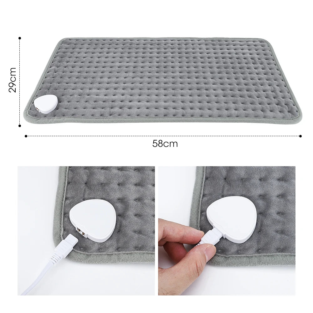 Electric Heating Pad for Back Neck and Shoulder Pain Relief