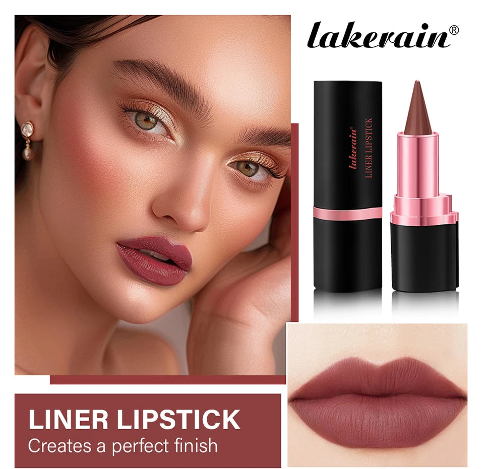 2-in-1 Waterproof Matte Lipstick and Lip Liner Crayon for All-Day Wear - 17