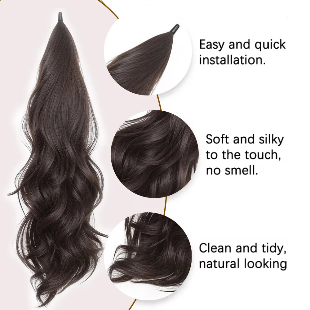 24 Inch Long Curly Ponytail Hair Extension for Daily Volume and Styling - 3