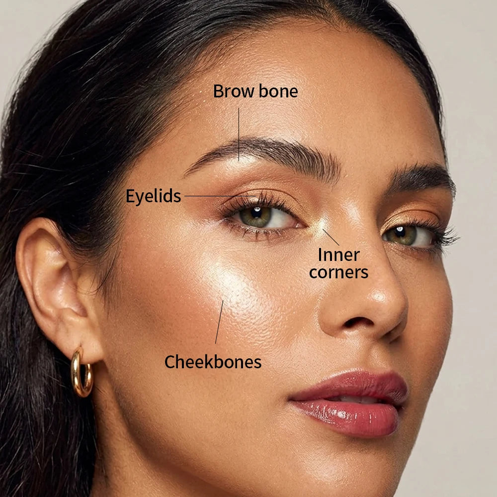 4-in-1 Highlighting and Contouring Face Palette for Eyes and Cheeks - 4