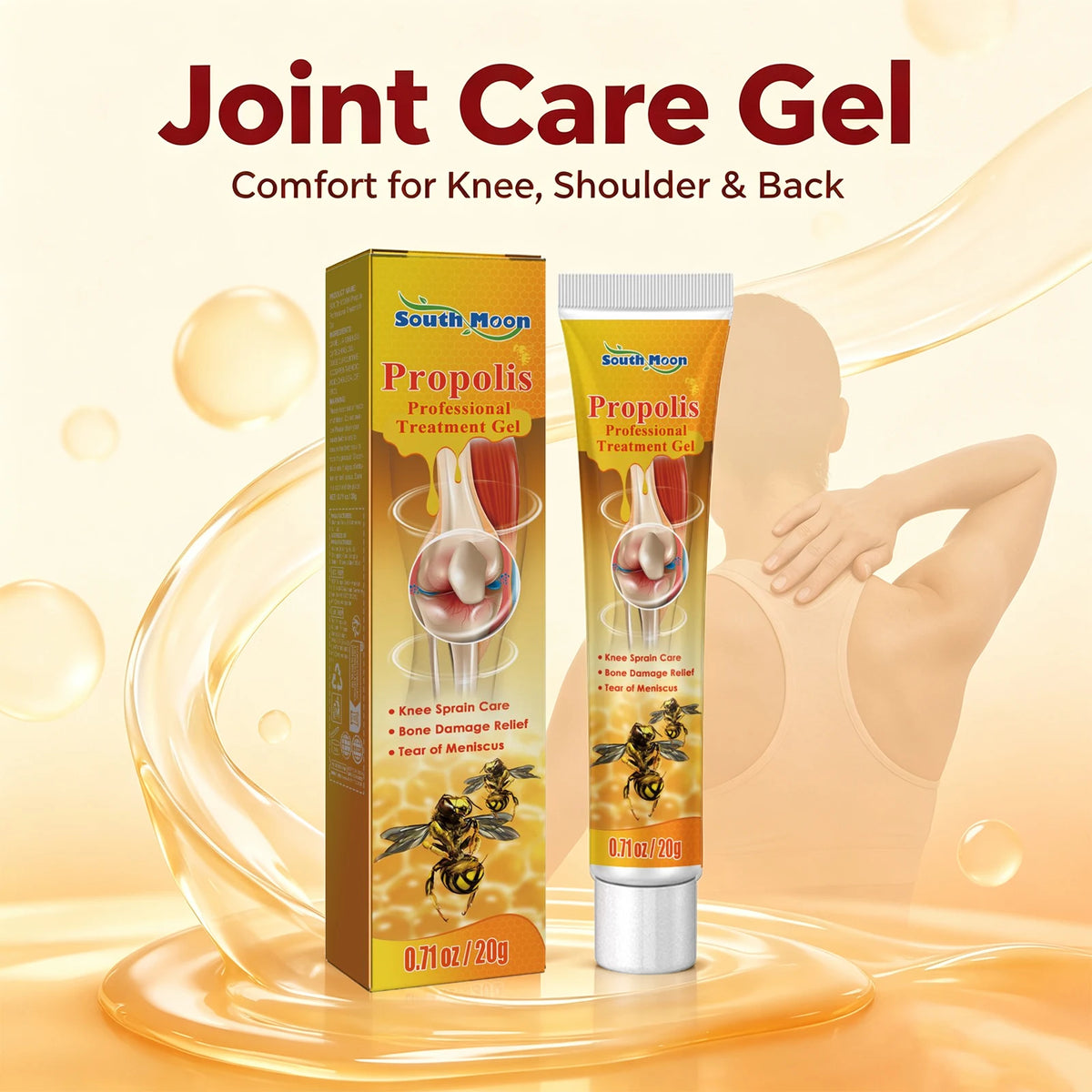Propolis Joint Relief Cooling Gel for Knees Back and Muscle Soreness