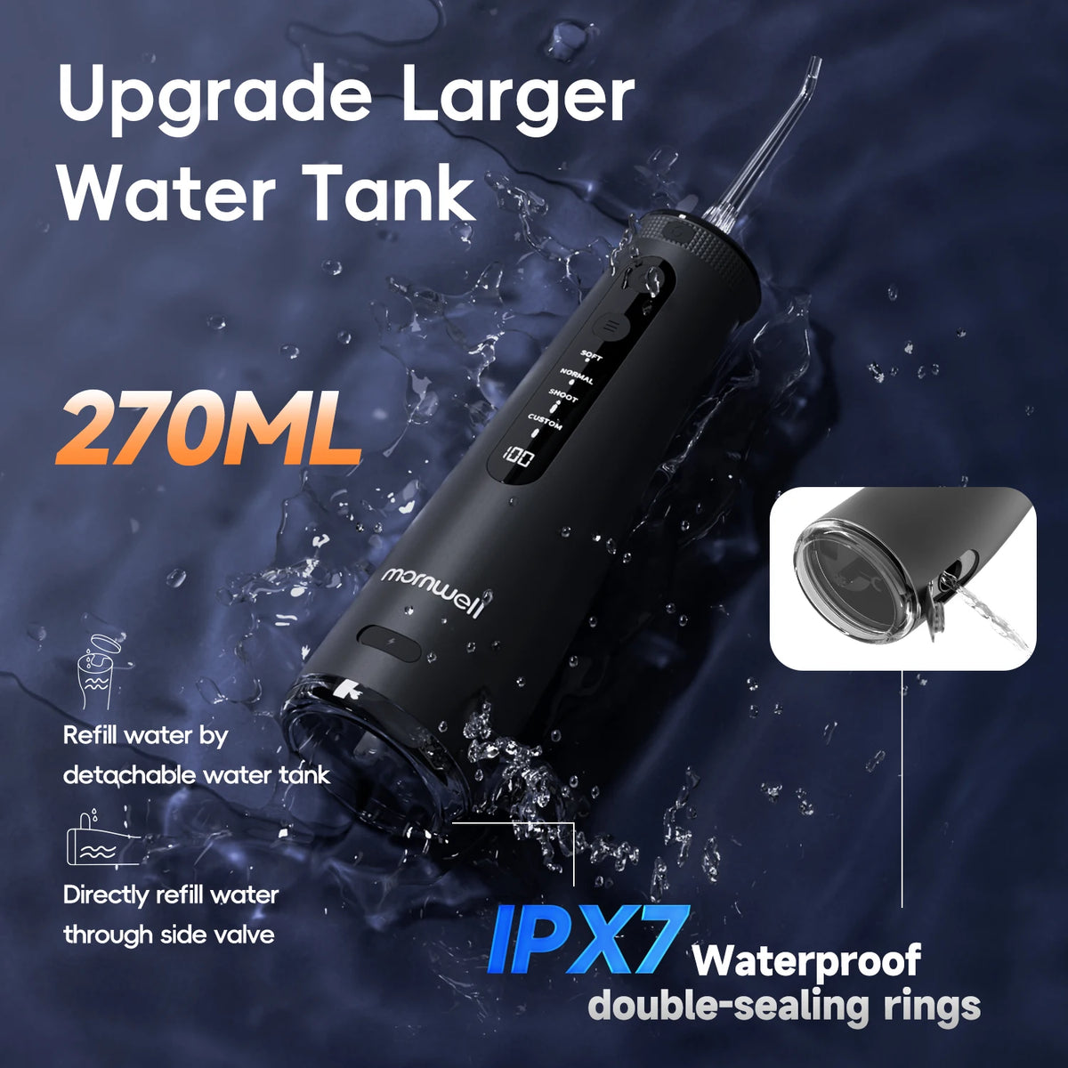 Portable Cordless Water Flosser for Deep Teeth Cleaning and Gum Care