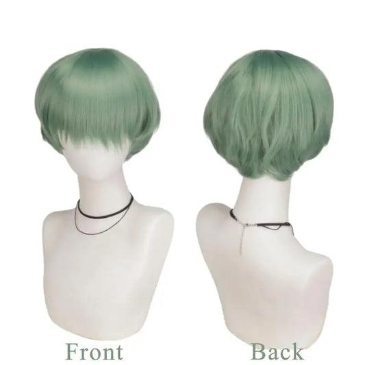 Short Green Anime Cosplay Wig for Halloween Costume