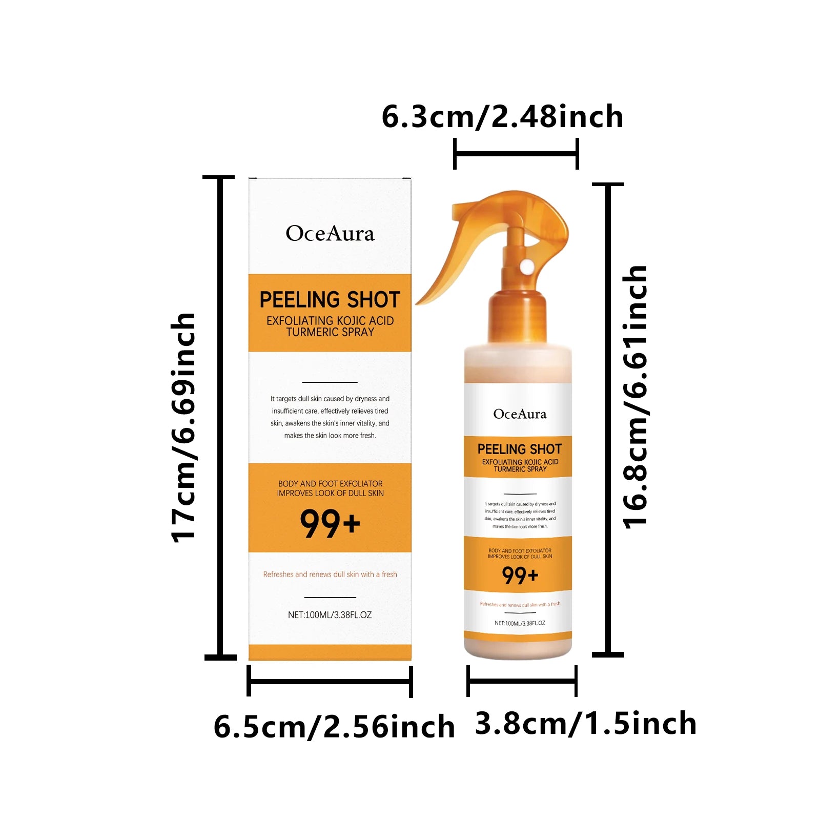 Exfoliating Body and Foot Peeling Spray for Smoother Brighter Skin - 6