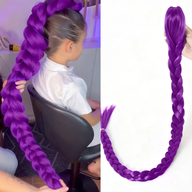 26 Inch Jumbo Purple Braiding Hair Extensions - 15