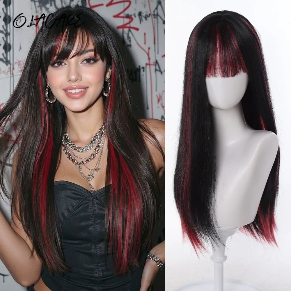 Long Blue Synthetic Wig for Cosplay and Parties
