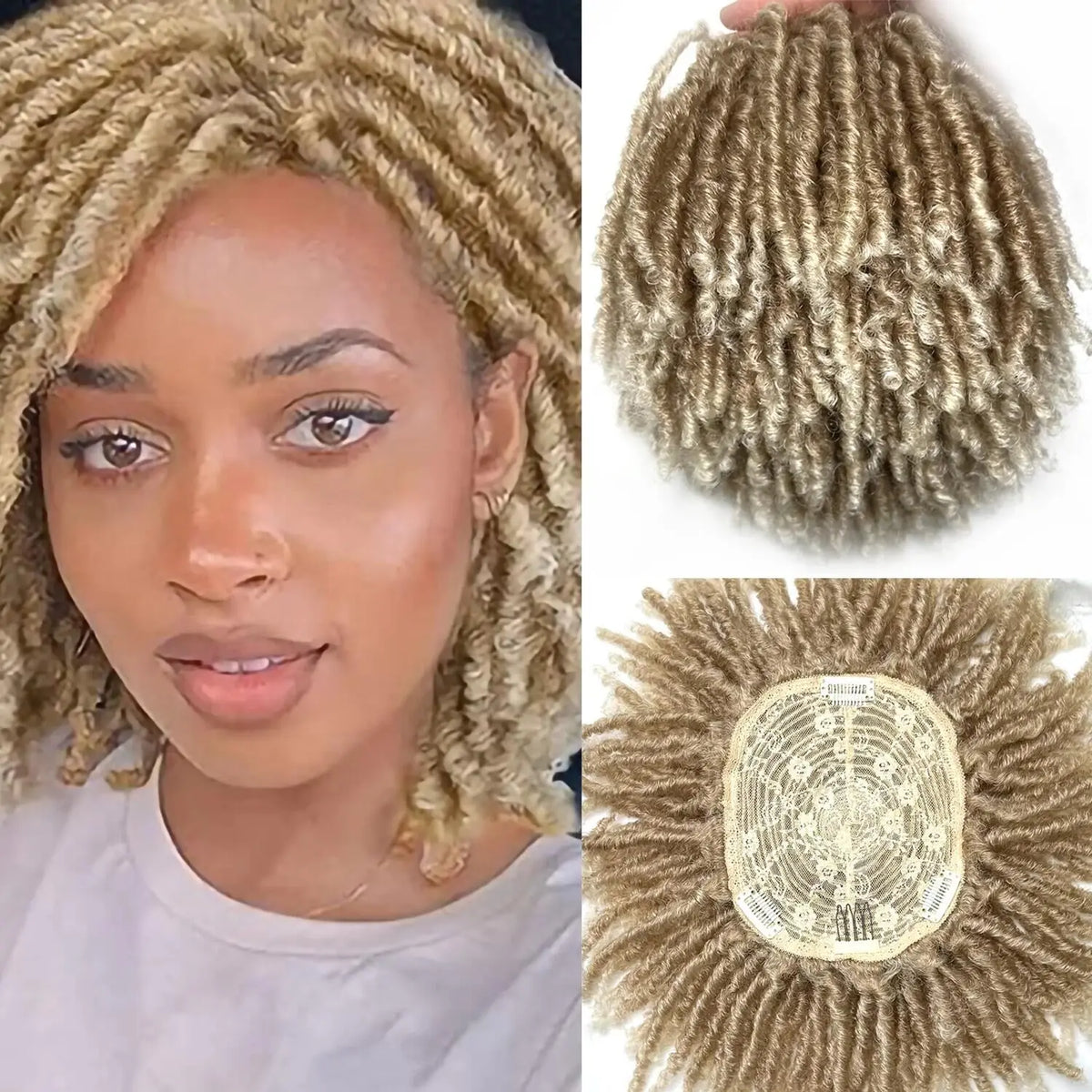 Men's Short Curly Braided Dreadlock Wig
