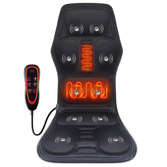 Full-Body Electric Heated Massage Chair Pad for Back and Neck Pain Relief