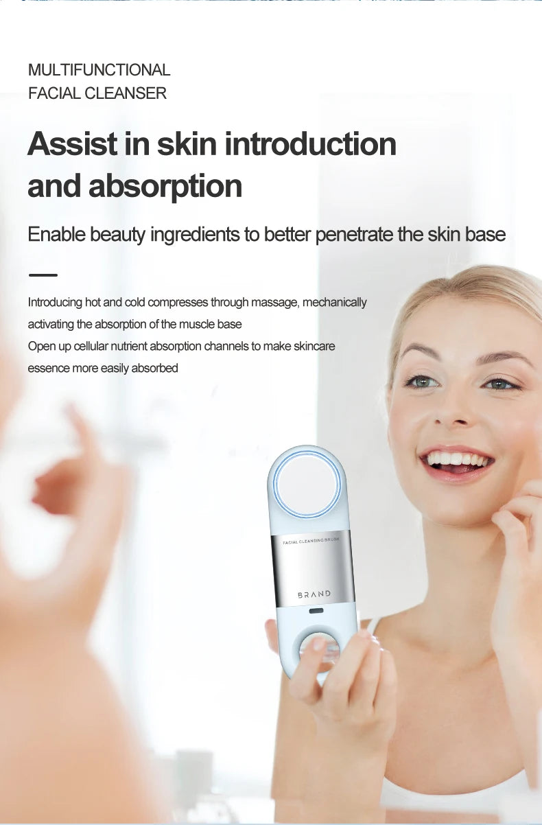 Heated and Cooling Facial Cleansing Brush for Deep Skin Exfoliation - 15
