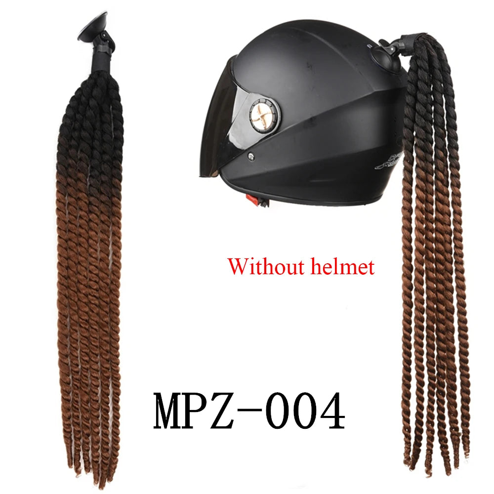 24 Inch Motorcycle Helmet Braided Ponytail with Suction Cup - 12