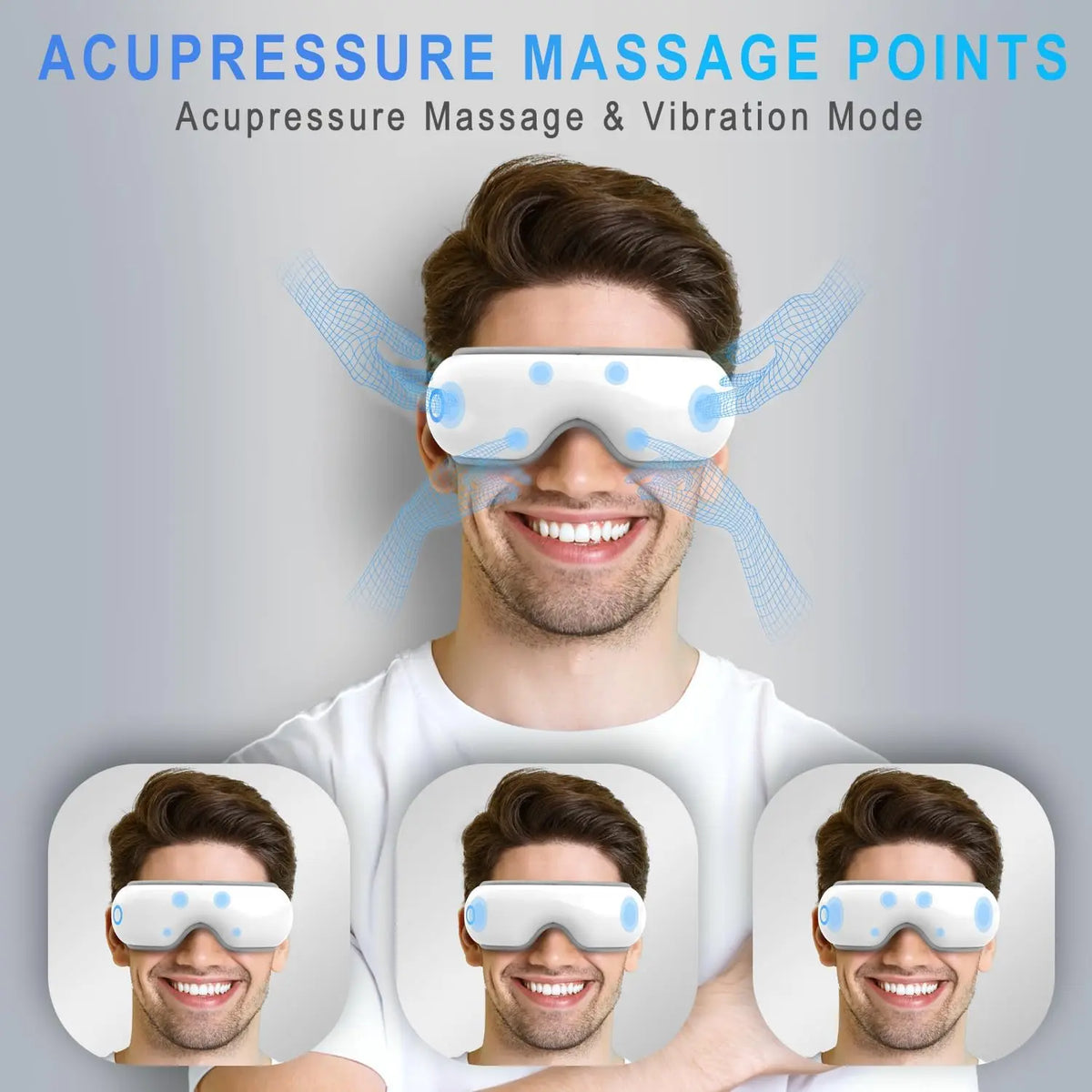Rechargeable Eye Massager with Heat and Air Compression for Relaxation