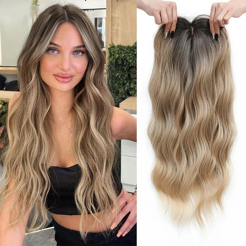 Clip-In Hair Topper with Bangs for Natural Volume and Root Coverage