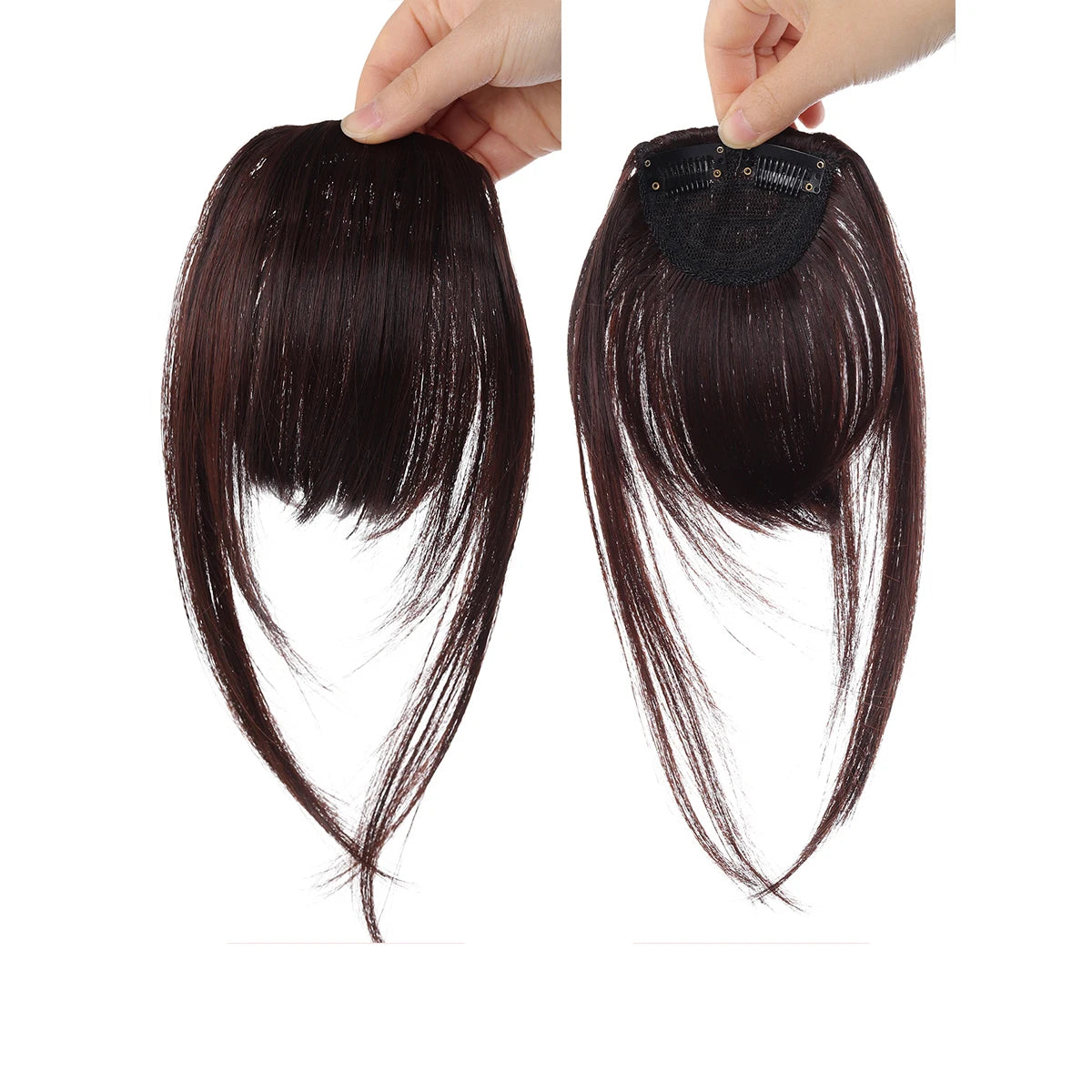 Clip-In Wispy Fringe Bangs with Sideburns for Natural Hair Transformation