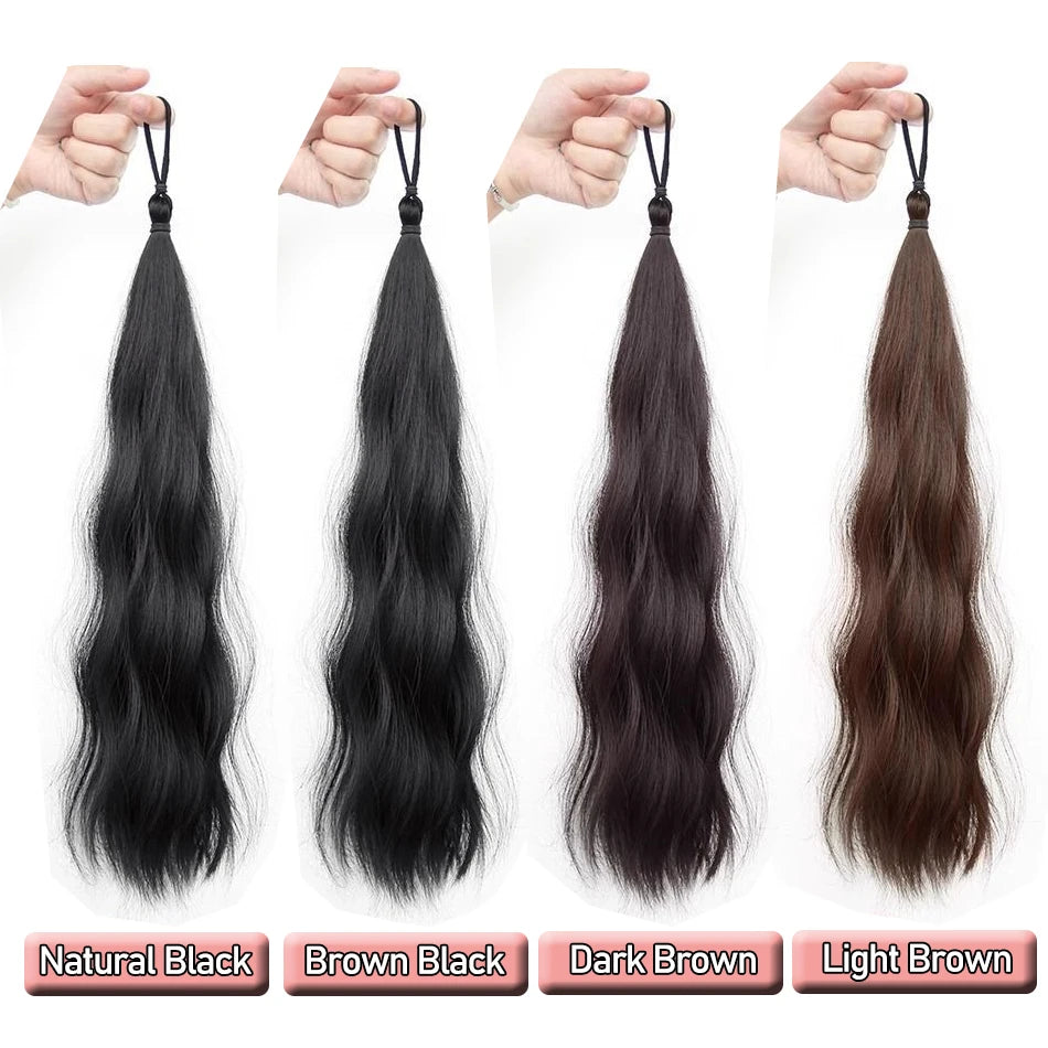 Synthetic Wavy Hair Bun Scrunchie for Instant Volume - 3