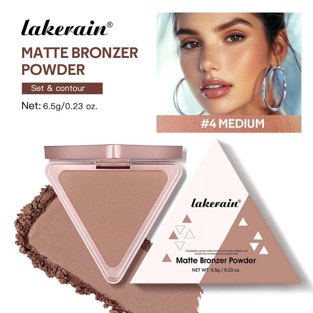Long-Lasting Matte Bronzer Powder for Smooth Face Contouring - 40