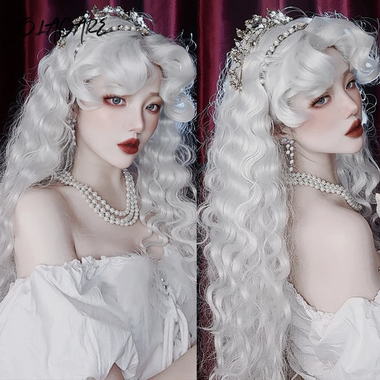 Long Wavy Cosplay Wig with Bangs for Parties and Events