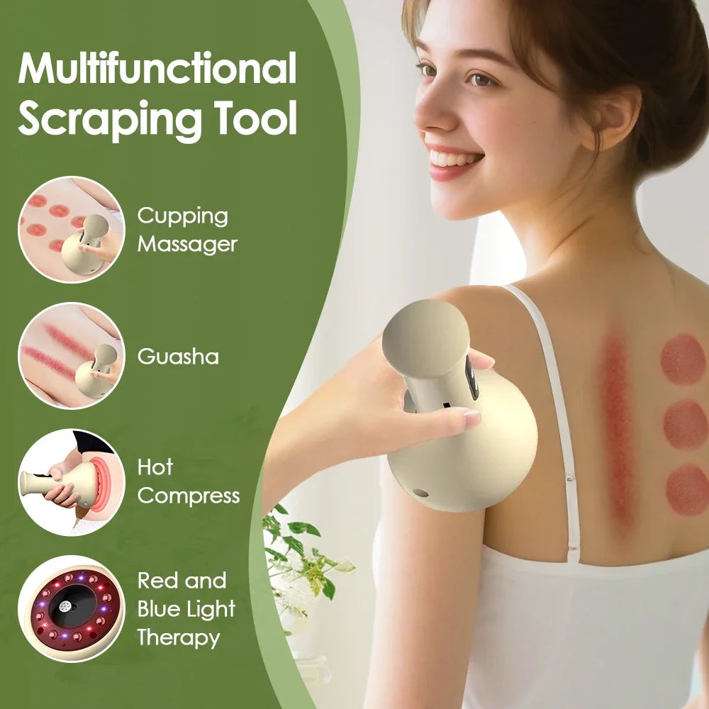 Electric Cupping and Gua Sha Massage Tool for Pain Relief and Recovery