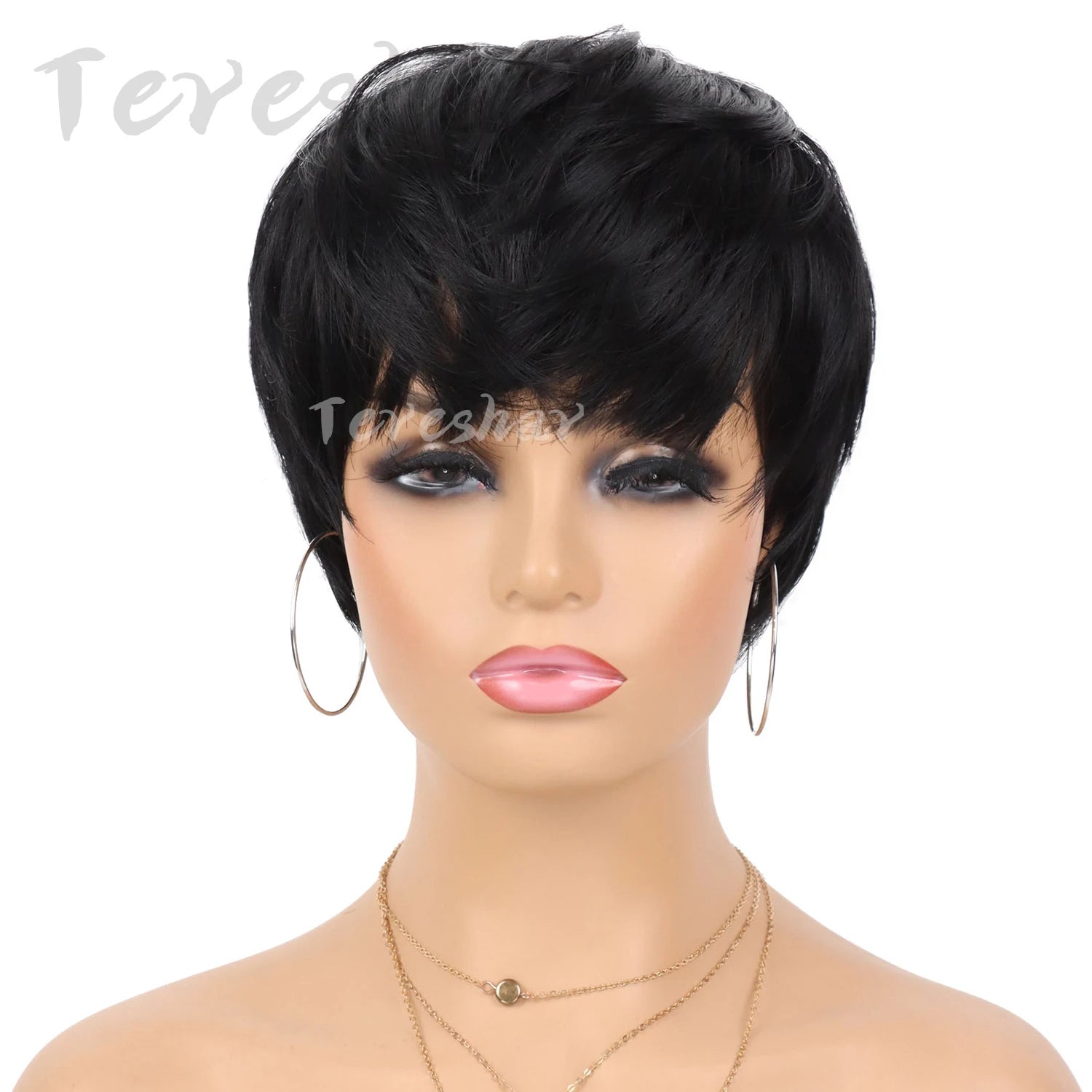Short Pixie Cut Layered Wig with Bangs for Women Daily Styling - 11