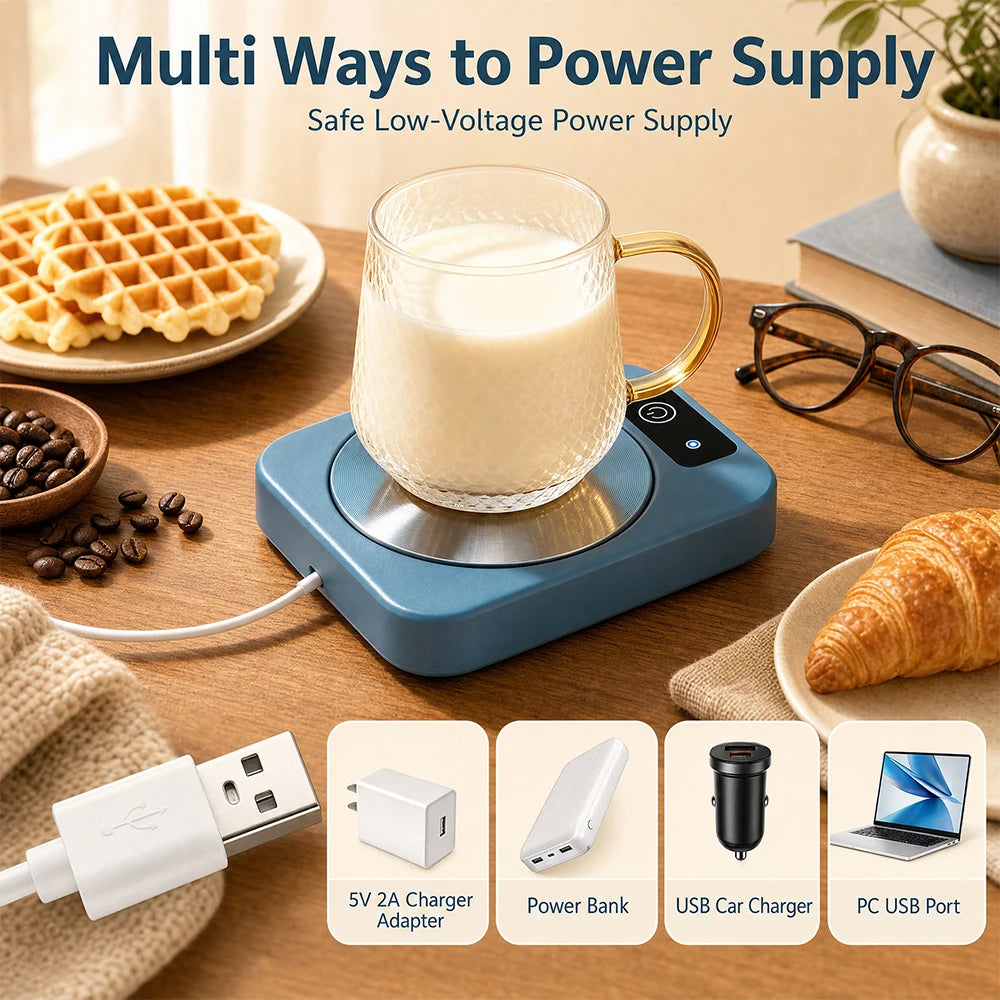 Electric Mug Warmer Coaster for Home and Office Hot Beverage Heating - 5