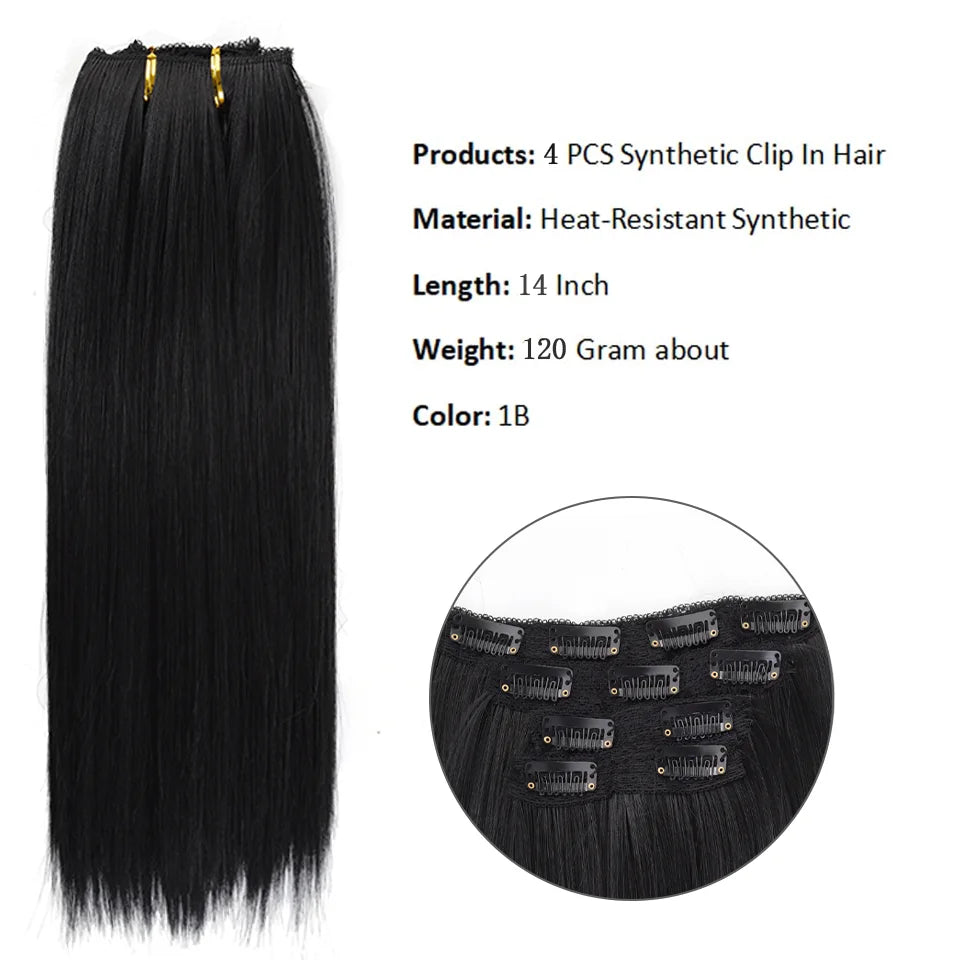 Straight Clip-In Synthetic Hair Extension for Volume - 3