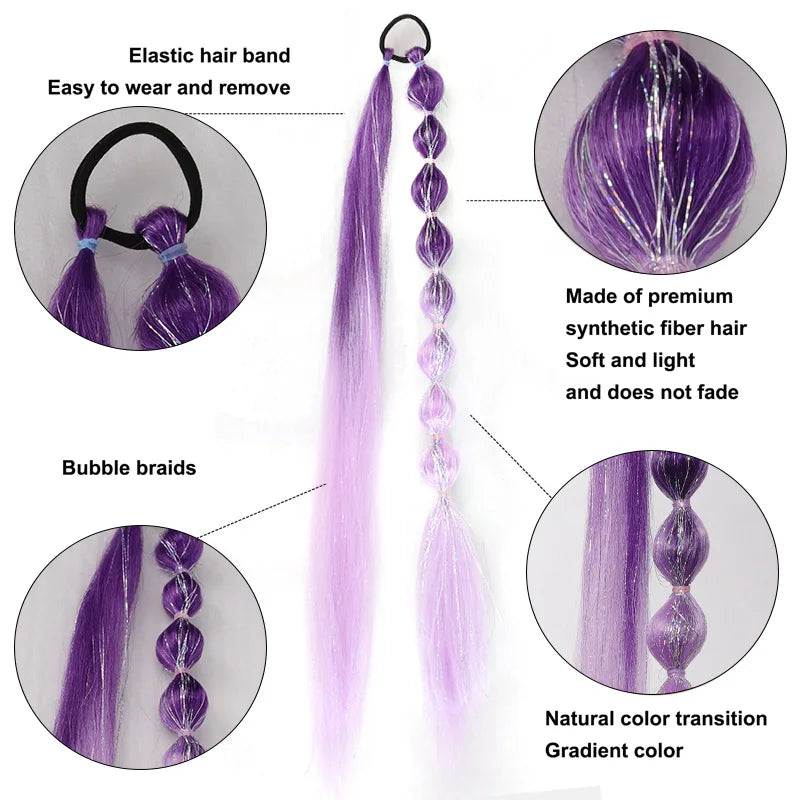 Ombre Bubble Ponytail Extension for Y2K Party Hairstyles - 8