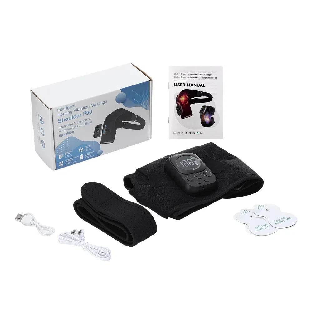 Cordless Heated Shoulder Massage Brace with App Control and Vibration