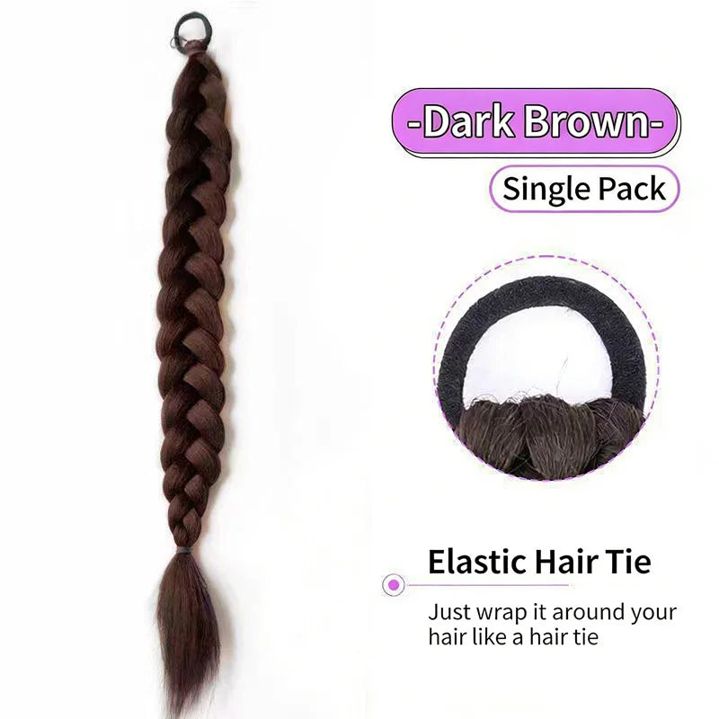 18-Inch Braided Pigtail Hair Extensions for Daily Wear - 8