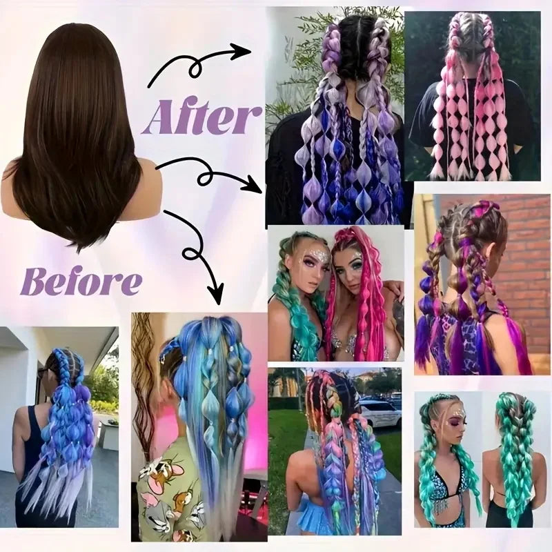 Synthetic Ombre Braided Ponytail Hair Extension for Women - 6