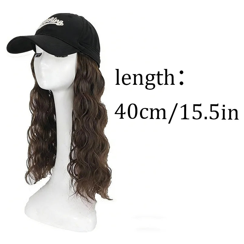 Wavy Long Synthetic Hair Baseball Cap Wig for Daily Wear