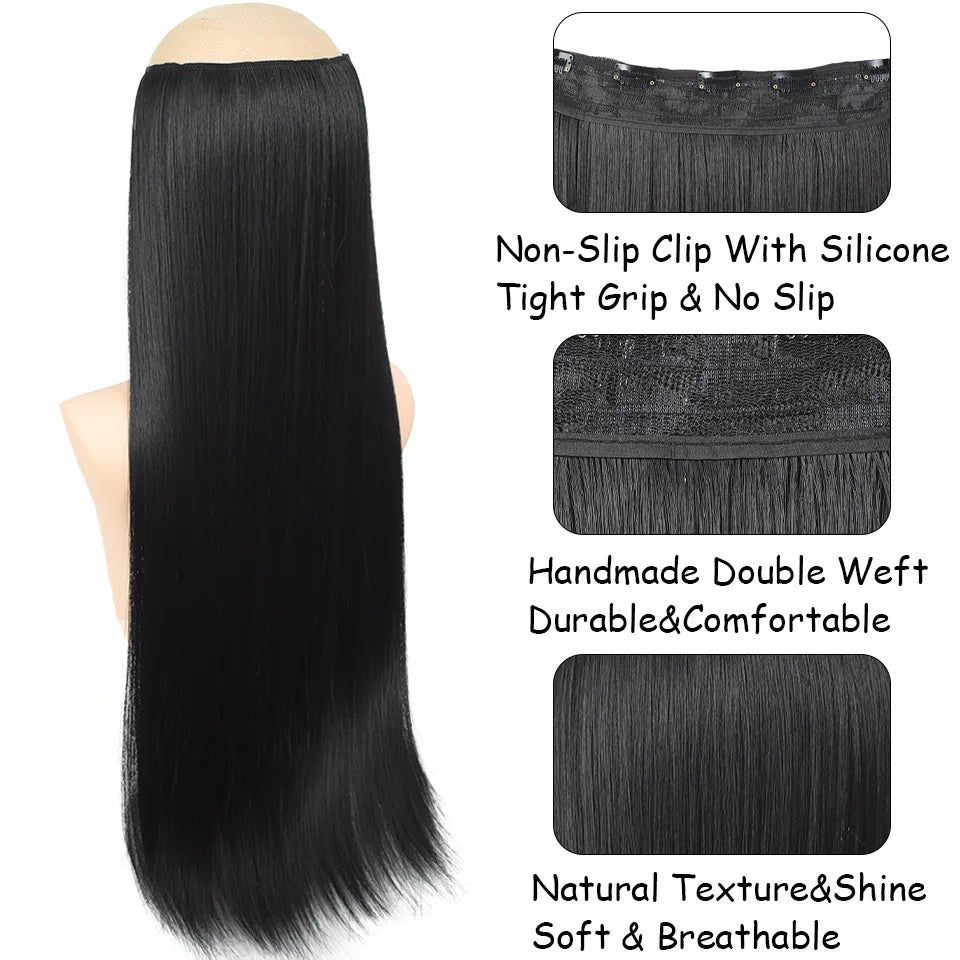 28 Inch Long Straight Clip-In Hair Extensions