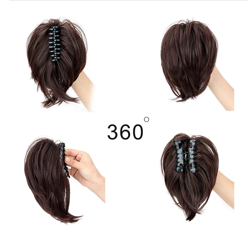Synthetic Claw Clip Ponytail Extension for Effortless Messy Hair Buns - 4
