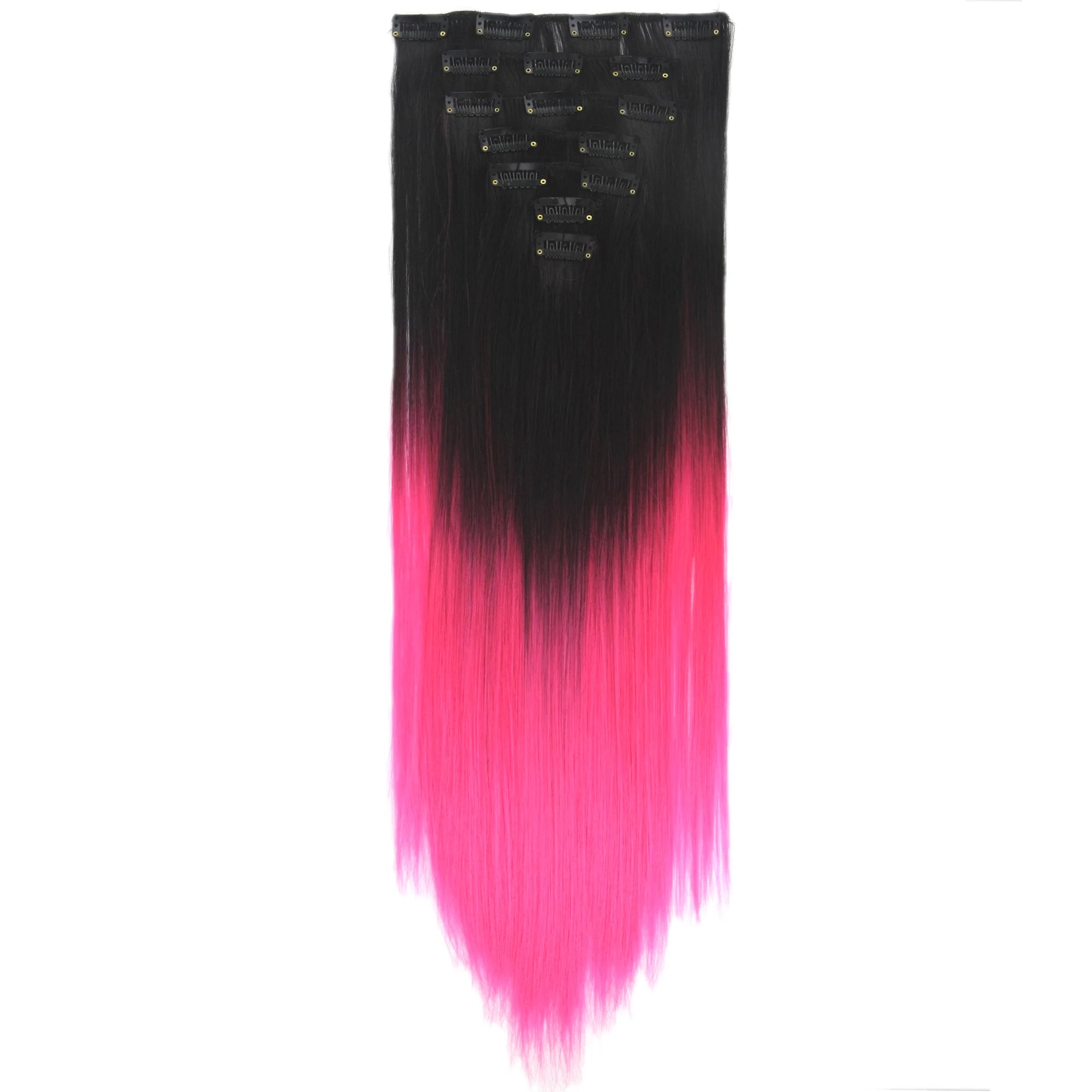 Straight Ombre Clip-In Synthetic Hair Extensions - 4