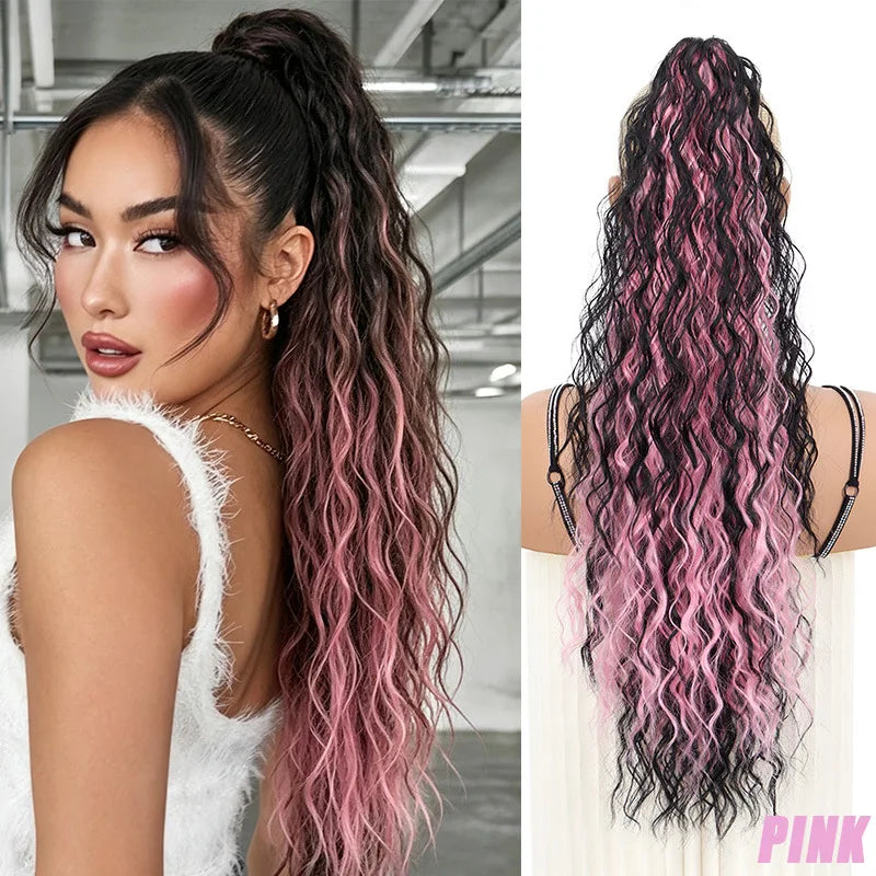 Long Straight Claw Clip Ponytail Hair Extension for Daily and Party Wear - 15