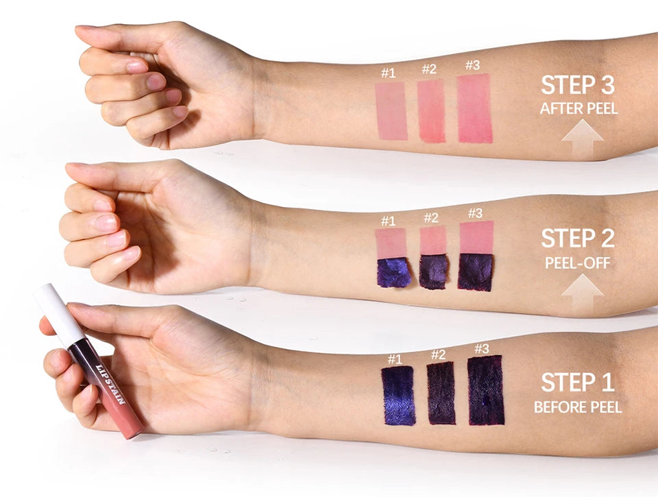 Waterproof Peel-Off Lip Stain for Long-Lasting Hydrating Matte Color