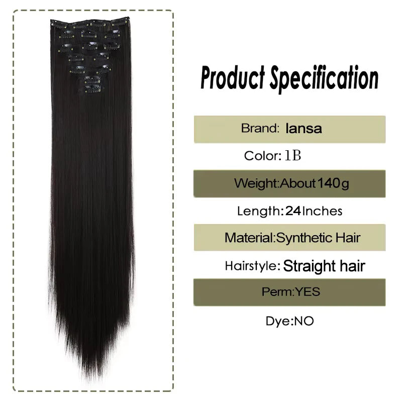 Straight Clip-In Hair Extensions for Instant Length and Volume