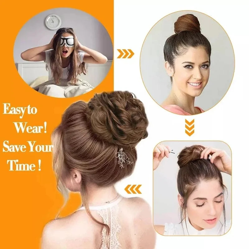 Messy Bun Hair Extension Scrunchie for Voluminous Updo Hairstyles - 5