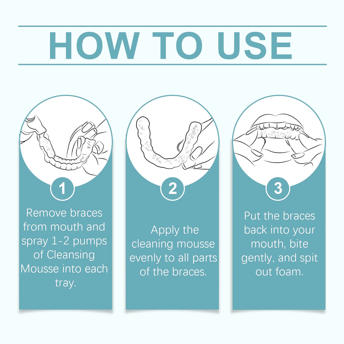 Refreshing Aligner and Retainer Cleaning Foam for Daily Oral Hygiene