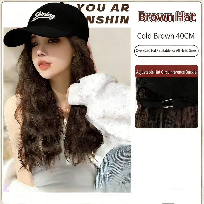 Wavy Long Synthetic Hair Baseball Cap Wig for Daily Wear - 4