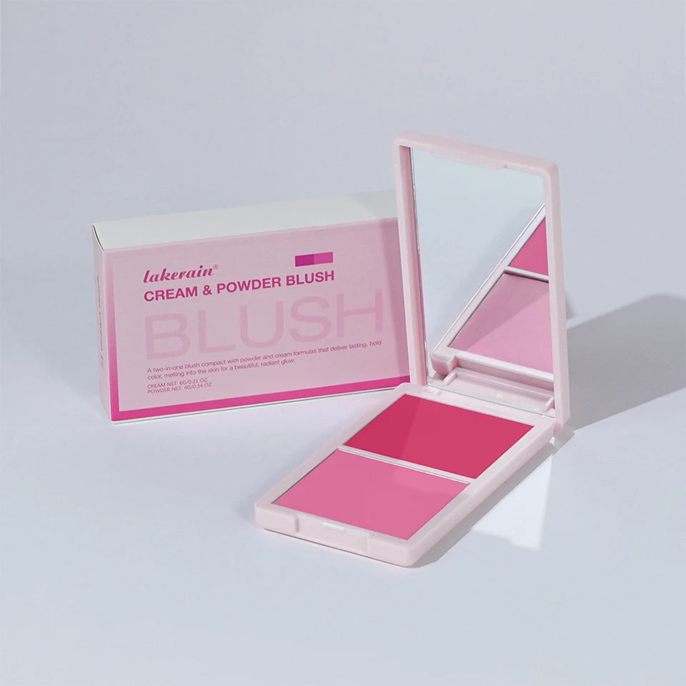 2-in-1 Cream and Powder Blush Palette for Long-Lasting Radiant Makeup